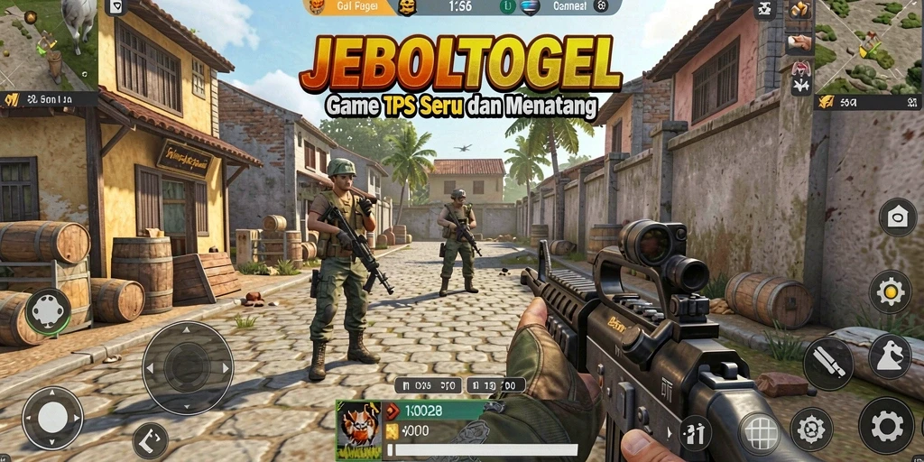 Tampilan gameplay seru dalam JEBOLTOGEL dengan aksi menembak yang intens.