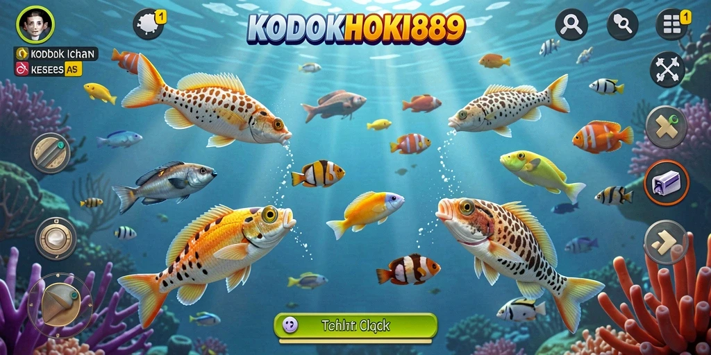 Tampilan gameplay KODOKHOKI889 dengan suasana Tembak Ikan yang mendebarkan.
