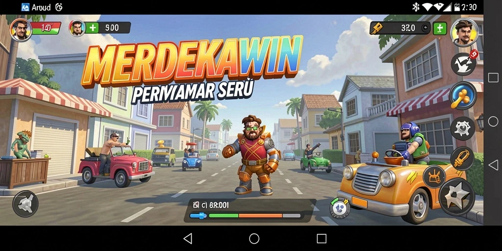 Tangkapan layar utama dari gameplay MERDEKAWIN yang penuh aksi.