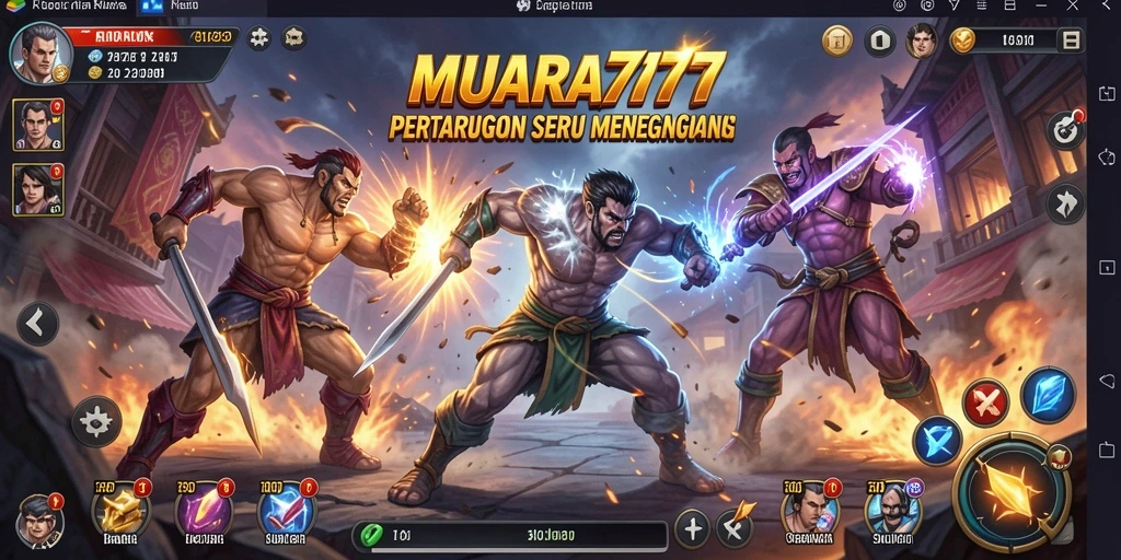 Tangkapan layar utama MUARA777 yang menampilkan aksi pertarungan seru.