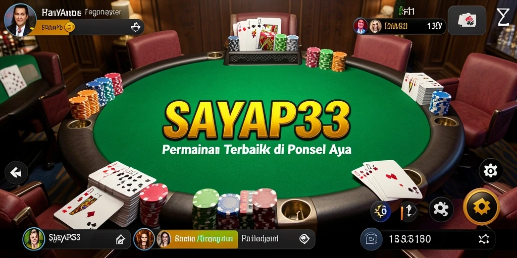 Tampilan gameplay poker yang mendebarkan di SAYAP33.