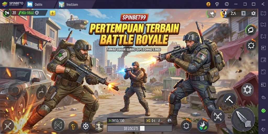 Tampilan seru dari gameplay SPINBET99 dalam pertempuran Battle Royale.