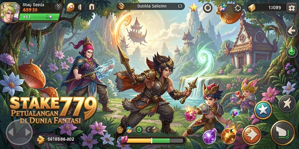 Tampilan screenshot utama STAKE779 menampilkan aksi seru dalam pertarungan RPG.