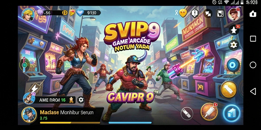 Tangkapan layar gameplay SVIP9 yang menampilkan aksi arcade seru.